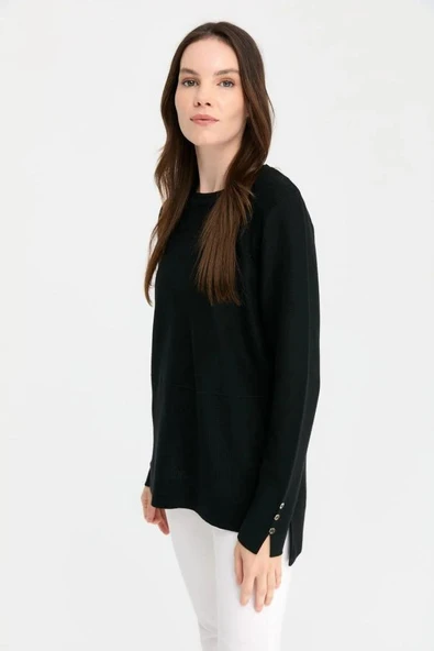 24357 DESEN TLL ÖNÜ PARÇA LİNKSLİ YIRTMAÇLI SY İMPLUS KADIN KAZAK - Resim 7