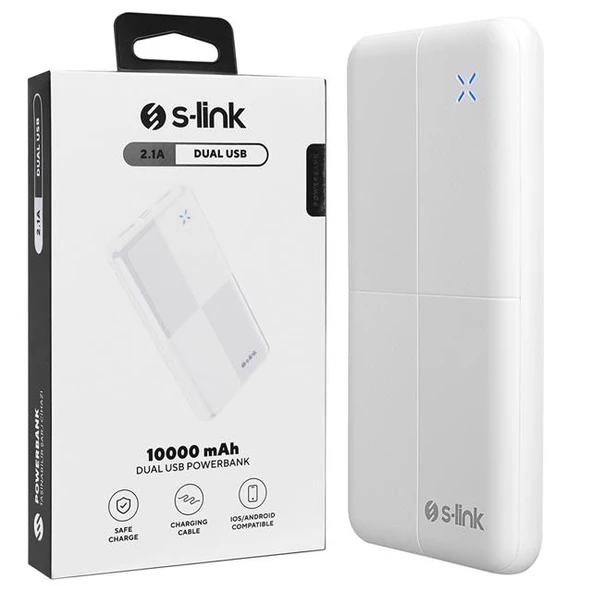 S-Link IP-G12N 10.000Mah Microusb + TYPE-C Beyaz Taşınabilir Pil Şarj Cihazı Powerbank - Resim 4