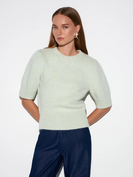 10821 DİLVİN BİSİKLET YAKA KISA KOL TRİKO KAZAK - Resim 7