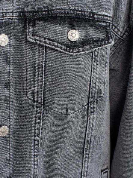 65352 DİLVİN OVERSİZE UZUN KOT MONT - Resim 5