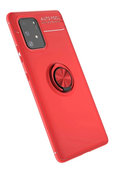 LitaeTrend Samsung Galaxy A91 / S10 Lite Kılıf Range Yüzüklü Silikon - Kırmızı ürün görseli 1