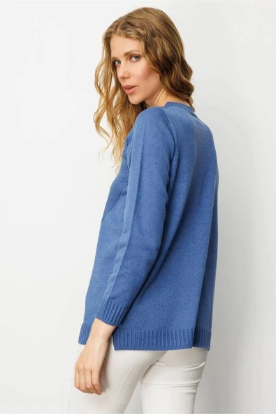 25250 DESEN TRİKO ÖNÜ ÇİZGİLİ GÖĞSÜ VEREV BİRİKTİRMELİ SIFIR YAKA TUNİK - Resim 9