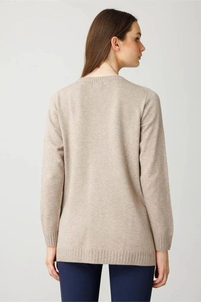 25250 DESEN TRİKO ÖNÜ ÇİZGİLİ GÖĞSÜ VEREV BİRİKTİRMELİ SIFIR YAKA TUNİK - Resim 10