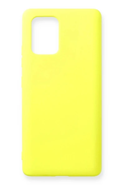 LitaeTrend Samsung Galaxy A91 / S10 Lite Kılıf Nano içi Kadife Silikon - Sarı ürün görseli 1