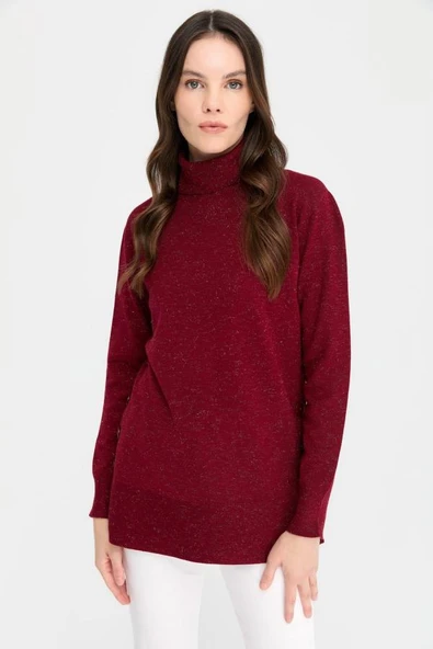 23391 DESEN TLL ANGELİNA YANI DÜĞMELİ  TAM BALIKÇI YAKA KOMPLE KAZAK - Resim 6