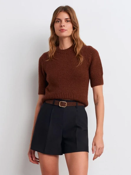 10821 DİLVİN BİSİKLET YAKA KISA KOL TRİKO KAZAK - Resim 5