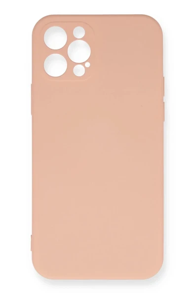 LitaeTrend iPhone 12 Pro Max Kılıf Nano içi Kadife Silikon - Pudra ürün görseli 1