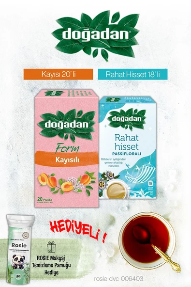 Doğadan Rahat Hisset Passifloralı ve Kayısılı Poşet Çay ve Rosie Hediyeli ürün görseli