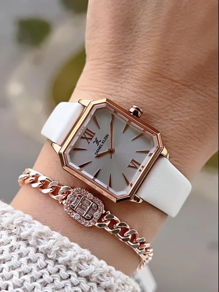 Daniel Klein Deri Kordonlu 2 Yıl Garantili 3 Atm Suya Dayanıklı Kadın Kol Saati+Bileklik BD.13939.5 ürün görseli