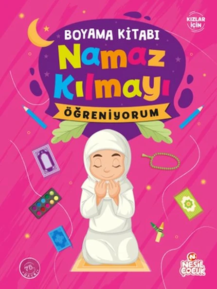 Namaz Kılmayı Öğreniyorum Kız - Boyama ürün görseli