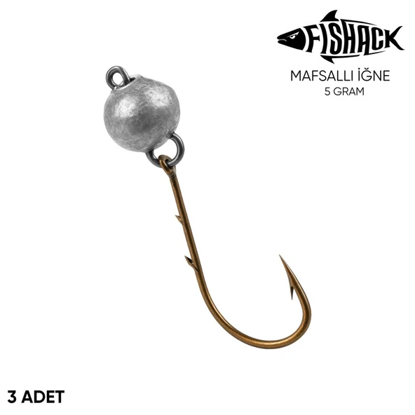 Mafsallı Jighead - Hareketli Kurşunlu İğne - Fishack - 5 Gram - 3'lü Paket ürün görseli 1
