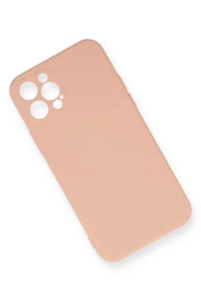 LitaeTrend iPhone 12 Pro Max Kılıf Nano içi Kadife Silikon - Pudra - Resim 2