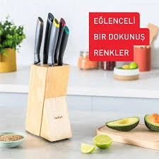 Tefal Fresh Kitchen 6 Parça Ahşap Bloklu Bıçak Seti - Resim 2