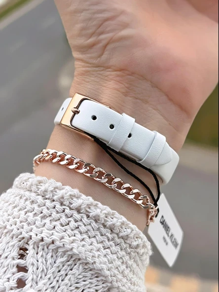 Daniel Klein Deri Kordonlu 2 Yıl Garantili 3 Atm Suya Dayanıklı Kadın Kol Saati+Bileklik BD.13939.5 - Resim 3