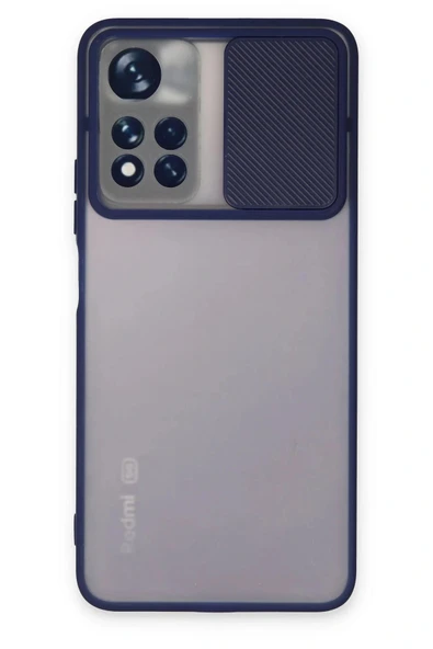 LitaeTrend Xiaomi Redmi Note 11 Pro Plus 5G Kılıf Palm Buzlu Kamera Sürgülü Silikon - Lacivert ürün görseli 1