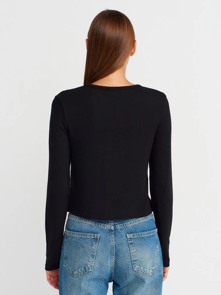 31413 DİLVİN DÜĞMELİ DETAYLI HIRKA - Resim 4