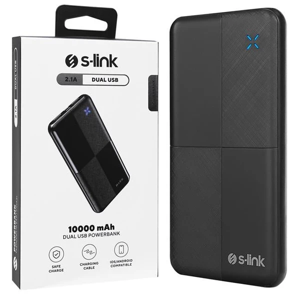 S-Link IP-G12N 10.000Mah Microusb + TYPE-C Siyah Taşınabilir Pil Şarj Cihazı Powerbank - Resim 3