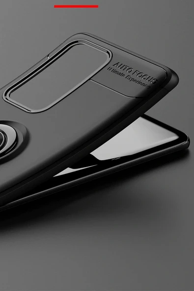 LitaeTrend Huawei P40 Pro Kılıf Range Yüzüklü Silikon - Siyah-Mavi - Resim 4