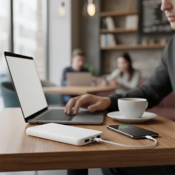 S-Link IP-G12N 10.000Mah Microusb + TYPE-C Siyah Taşınabilir Pil Şarj Cihazı Powerbank - Resim 2