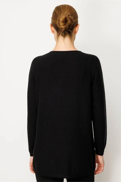 25266 DESEN TRİKO YANI YIRTMAÇLI ÖNÜ VEREV SAÇLI PİRİNÇ ÖRGÜ BAYAN BLUZ - Resim 11