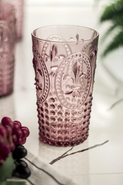 Akrilik Mürdüm 6'lı Uzun Bardak & Su Meşrubat Bardağı 750 ml ( Büyük Boy & Cam Değildir ) - Resim 2