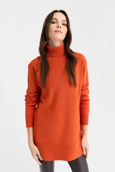 23391 DESEN TLL ANGELİNA YANI DÜĞMELİ  TAM BALIKÇI YAKA KOMPLE KAZAK - Resim 8