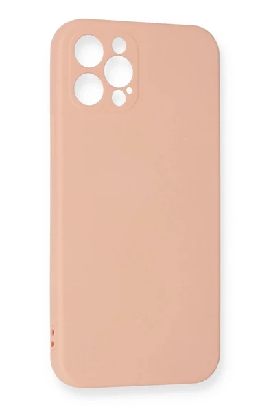 LitaeTrend iPhone 12 Pro Max Kılıf Nano içi Kadife Silikon - Pudra - Resim 3