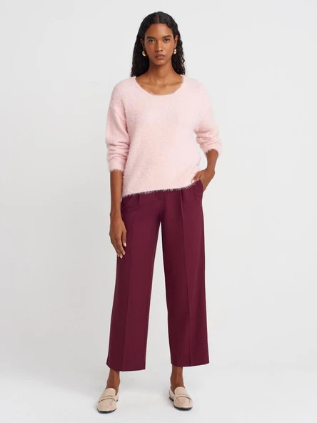 10806 DİLVİN KAYIK YAKA YUMUŞAK DOKULU TRİKO KAZAK - Resim 3