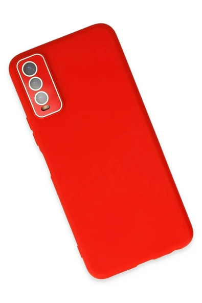 LitaeTrend Vivo Y11S Kılıf Lansman Glass Kapak - Kırmızı - Resim 3