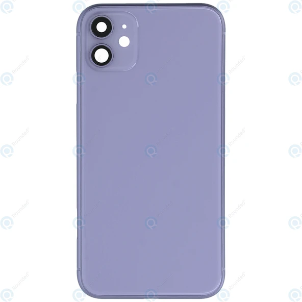 Apple iPhone 11 Uyumlu Logolu, Cam Arka Pil Kapağı Lazer Kesim - LENS HARİÇ - Resim 2