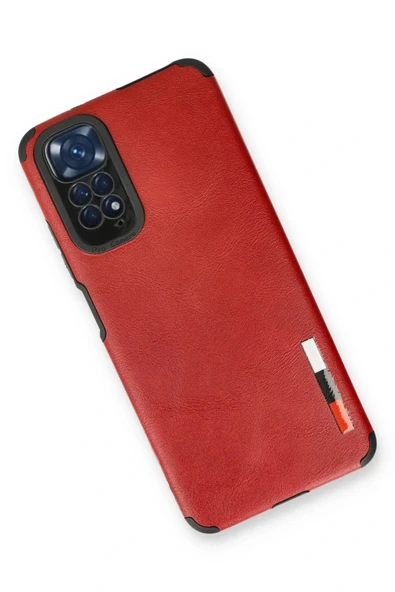 LitaeTrend Xiaomi Redmi Note 11 Kılıf Loop Deri Silikon - Kırmızı - Resim 3
