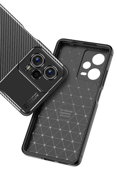 LitaeTrend Xiaomi Poco X5 5G Kılıf Auto Focus Karbon Kapak - Siyah - Resim 3