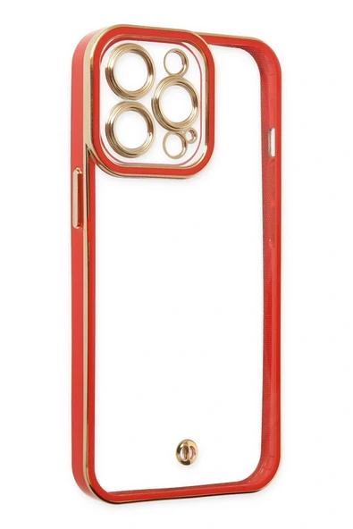 LitaeTrend iPhone 13 Pro Kılıf Liva Lens Silikon - Kırmızı - Resim 4