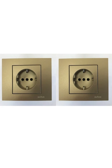 Ovivo Grano Titanyum Topraklı Priz Çerçeve Dahil (2 Adet) ürün görseli