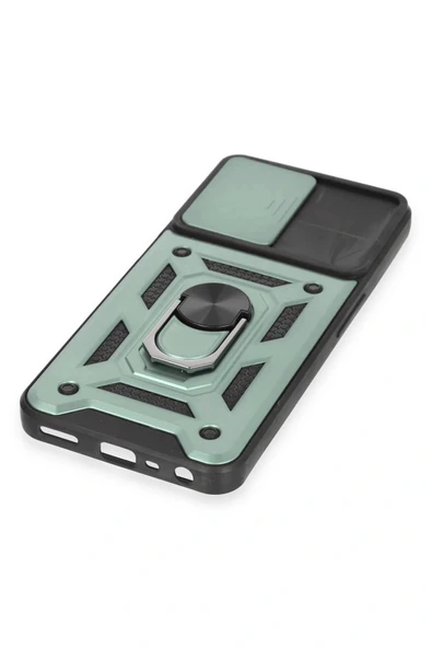 LitaeTrend Realme C35 Kılıf Pars Lens Yüzüklü Silikon - Yeşil - Resim 5