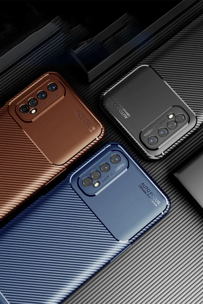 LitaeTrend Realme 7 Kılıf Auto Focus Karbon Kapak - Siyah - Resim 3