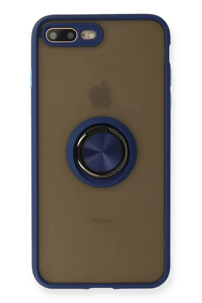 LitaeTrend iPhone 7 Plus Kılıf Montreal Yüzüklü Silikon Kapak - Lacivert ürün görseli 1