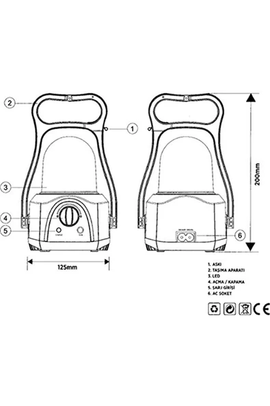 Ct-9950 Gemici El Feneri / Işıldak / Şarjlı Lamba Gae, Standart - Resim 3