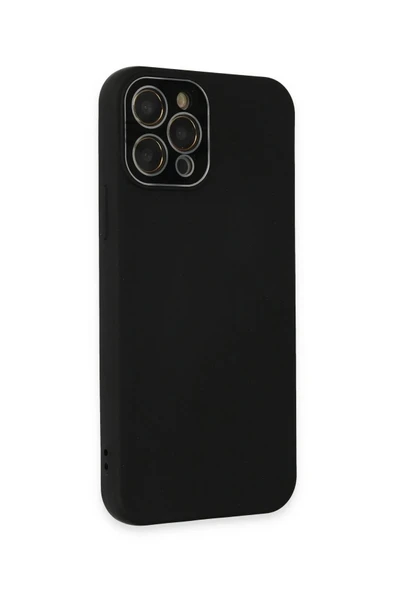 LitaeTrend iPhone 12 Pro Kılıf Lansman Glass Kapak - Siyah - Resim 3