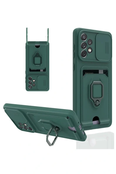 LitaeTrend Samsung Galaxy A53 5G Kılıf Zuma Kartvizitli Yüzüklü Silikon - Yeşil ürün görseli 1