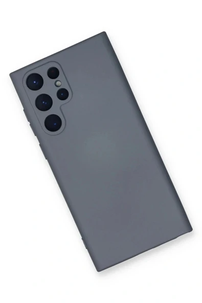 LitaeTrend Samsung Galaxy S22 Ultra Kılıf Nano içi Kadife Silikon - Gri - Resim 3