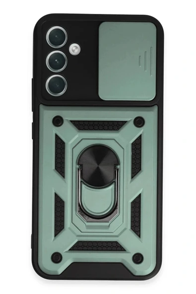 LitaeTrend Samsung Galaxy A34 5G Kılıf Pars Lens Yüzüklü Silikon - Yeşil ürün görseli 1