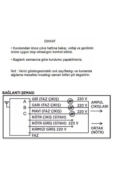 CT-9151 AVİZE KUMANDASI 6X1000W - Resim 4