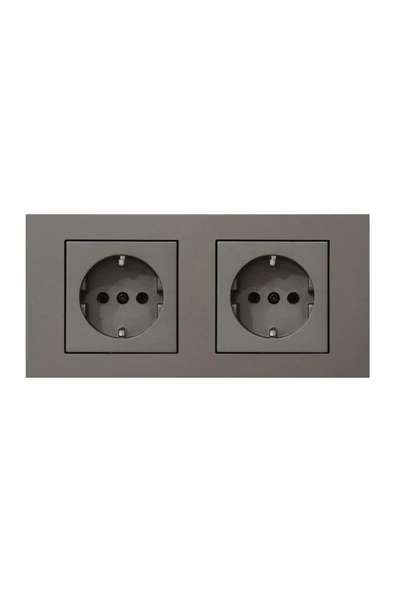 Ovivo Grano Antrasit 2'li Set Topraklı Priz + Topraklı Priz ürün görseli