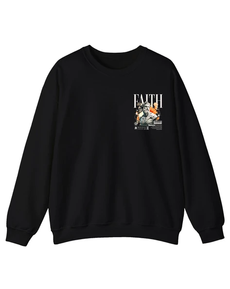 Baskılı Unisex, Sıfır Yaka Regular Sweatshirt - Resim 2