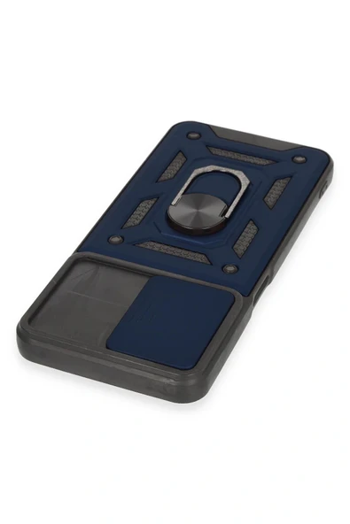 LitaeTrend Realme C35 Kılıf Pars Lens Yüzüklü Silikon - Lacivert - Resim 4