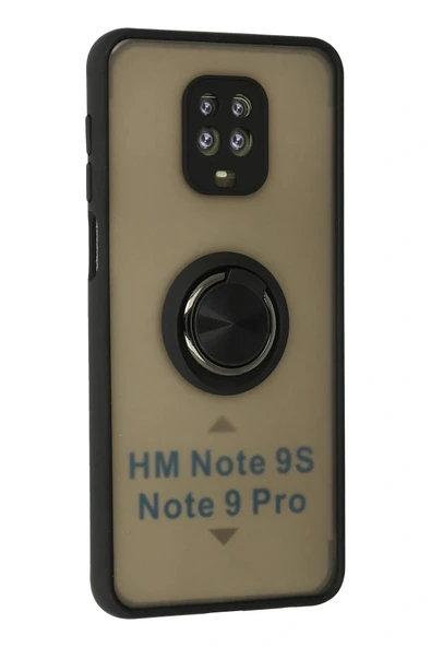 LitaeTrend Xiaomi Redmi Note 9 Pro Kılıf Montreal Yüzüklü Silikon Kapak - Siyah - Resim 2