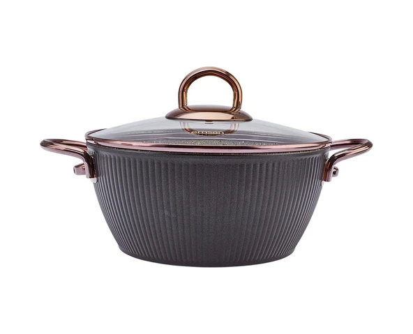 Emsan Line Siyah Rose 7 Parça Granit Tencere Seti - Resim 3