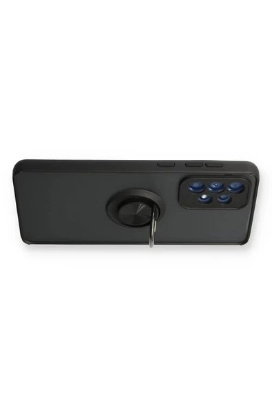 LitaeTrend Samsung Galaxy A13 4G Kılıf Montreal Yüzüklü Silikon Kapak - Siyah - Resim 2