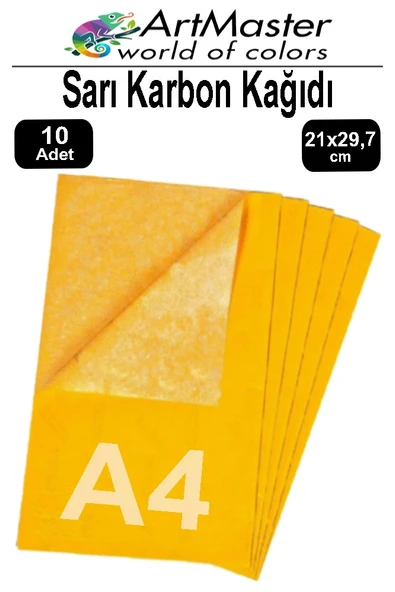 Karbon Kağıdı A4 Sarı 10 Adet 21x29,7 cm Transfer Kağıdı Kopya Kağıdı Renkli Karbon Kağıdı Ahşap Seramik Metal Cam ürün görseli